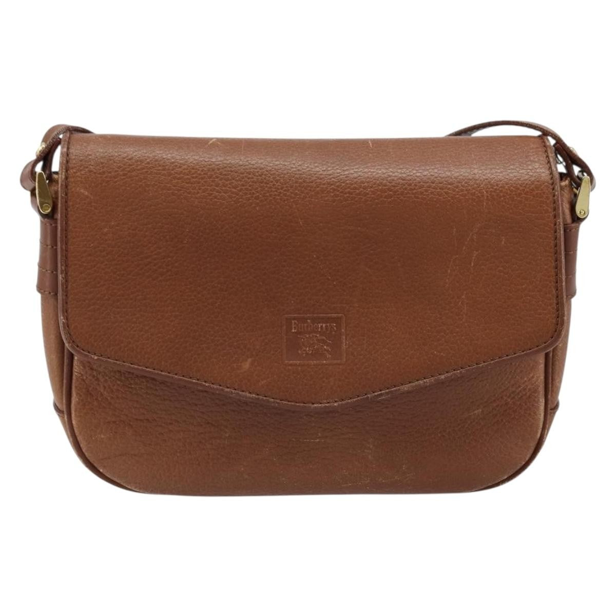 Burberry Flap Shoulder Bag Leather Brown Leather Shoulder Bag