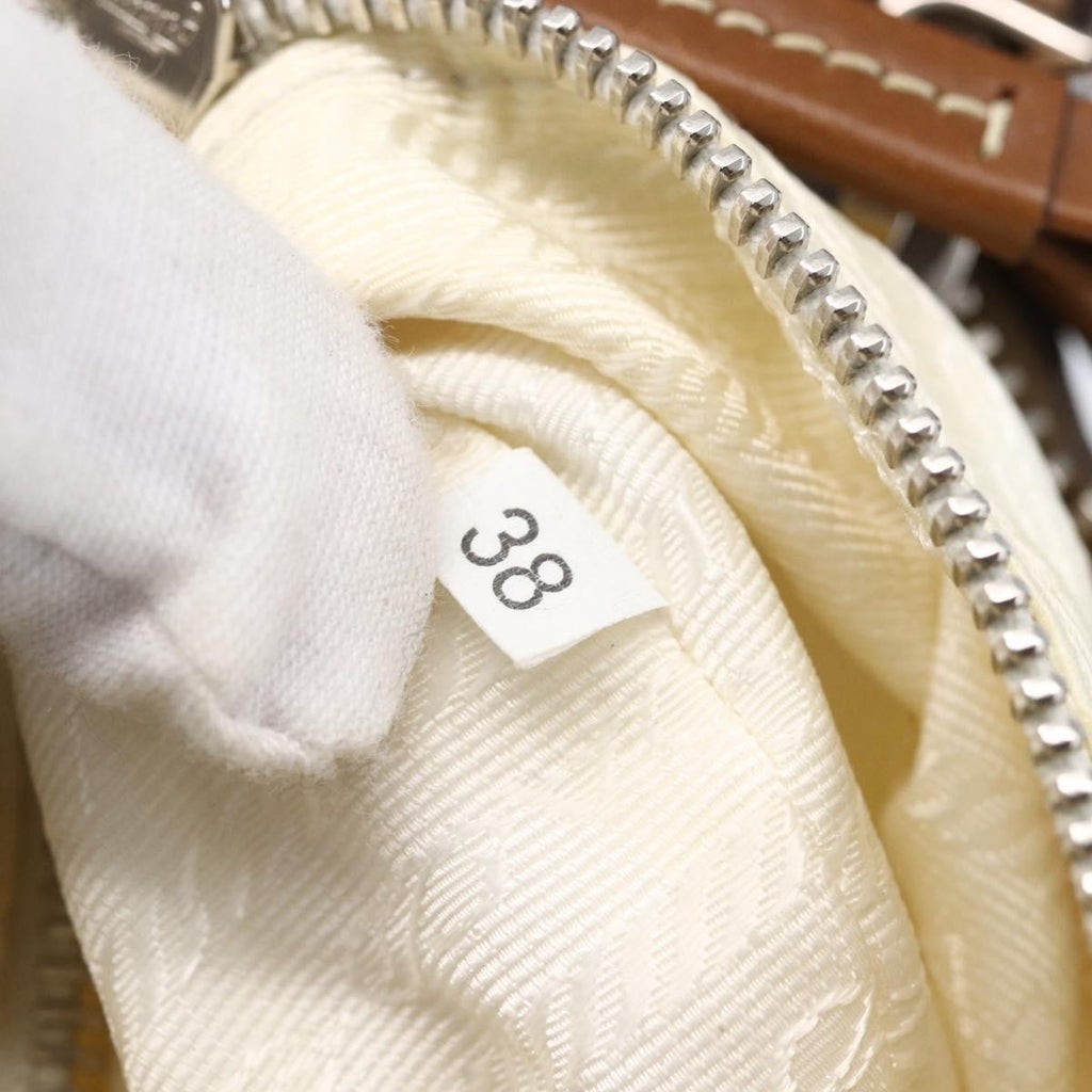 Prada Vintage Shoulder Bag Nylon And Leather Beige Nylon Shoulder Bag Bag