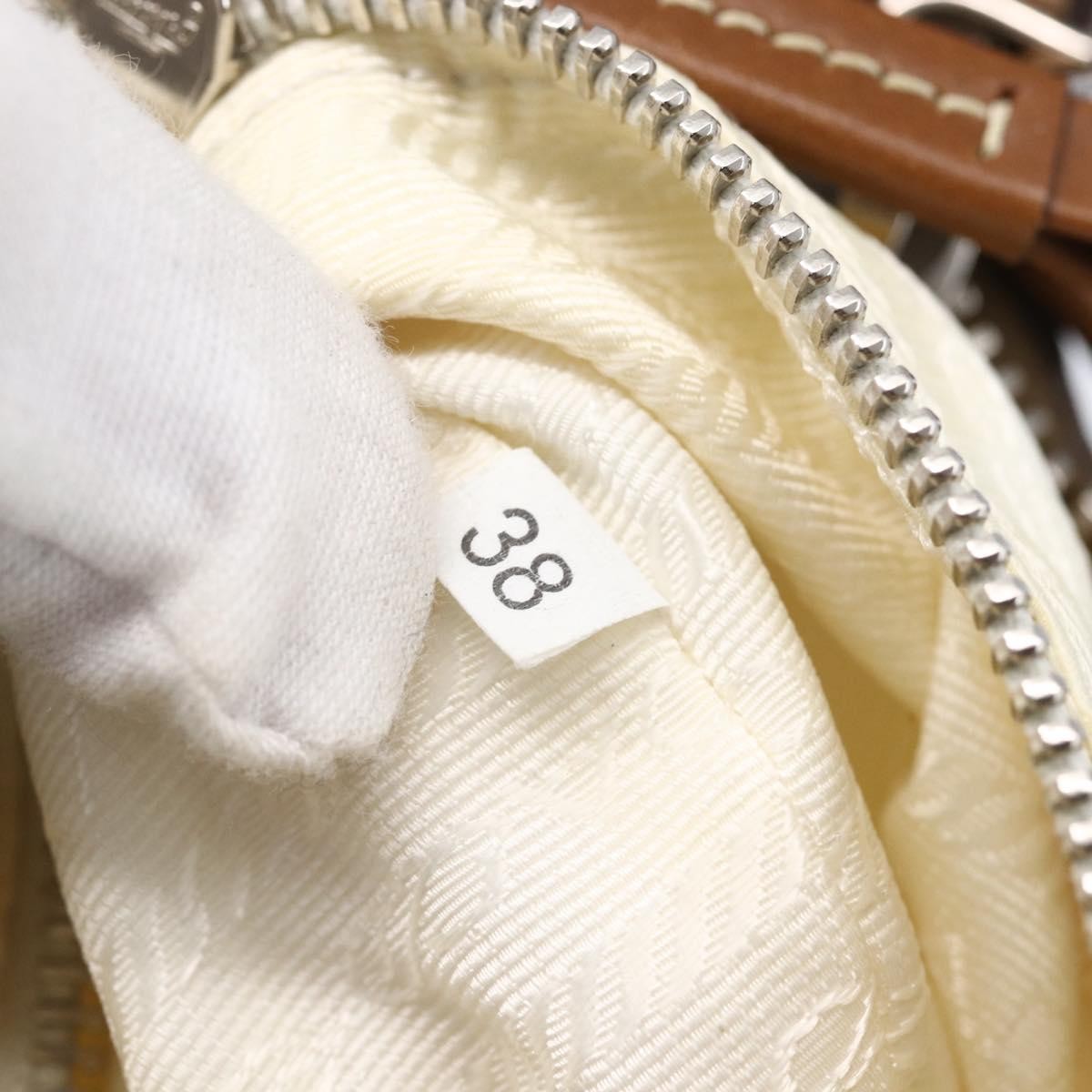 Prada Vintage Shoulder Bag Nylon And Leather Beige Nylon Shoulder Bag Bag
