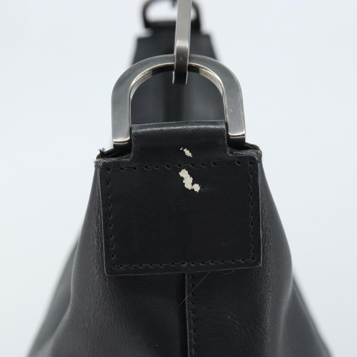Gucci Vintage Bamboo Hobo Leather Black Leather Handbag (Pre-Owned)