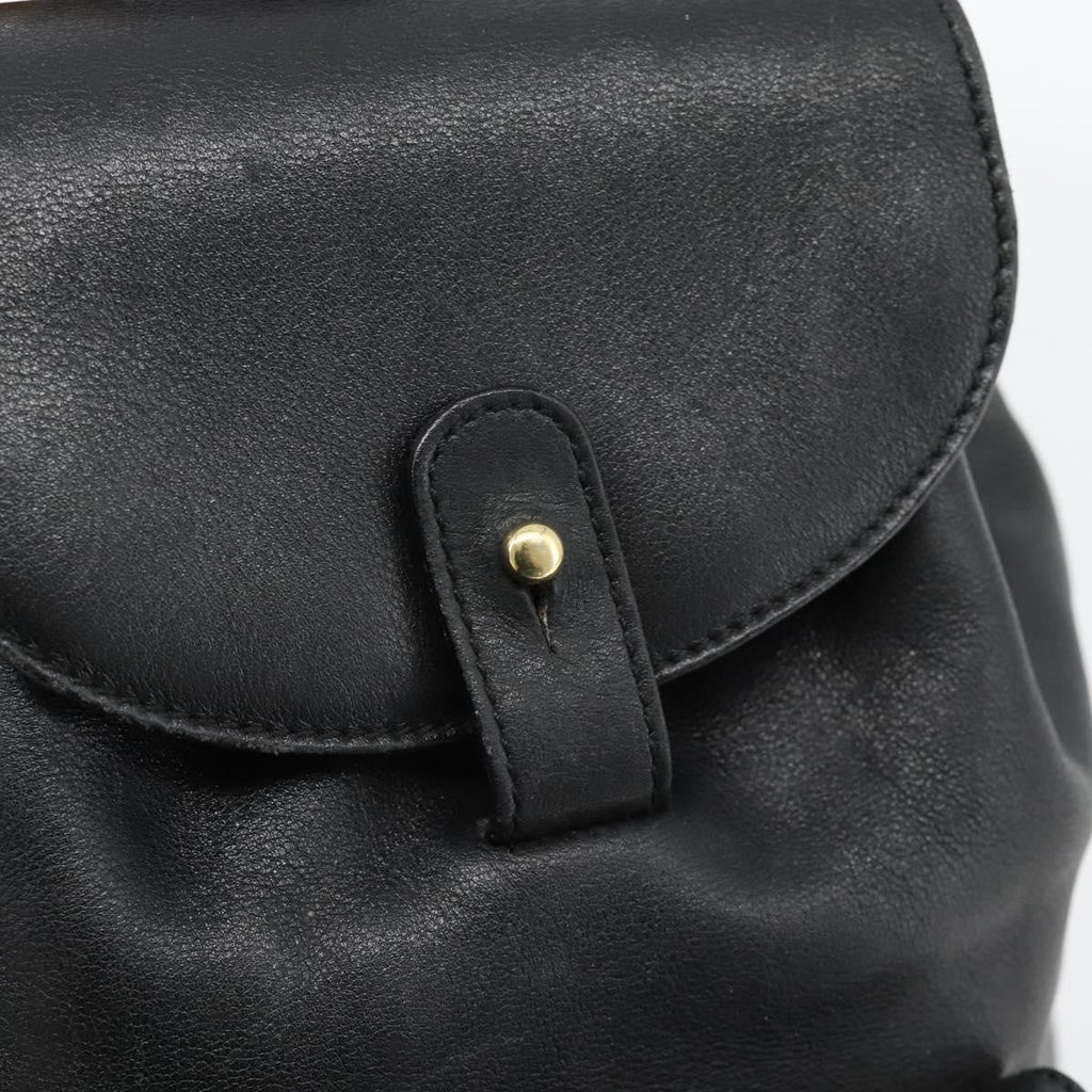Gucci Vintage Bamboo Backpack Leather Black Leather Backpack Bag (Pre-Owned)