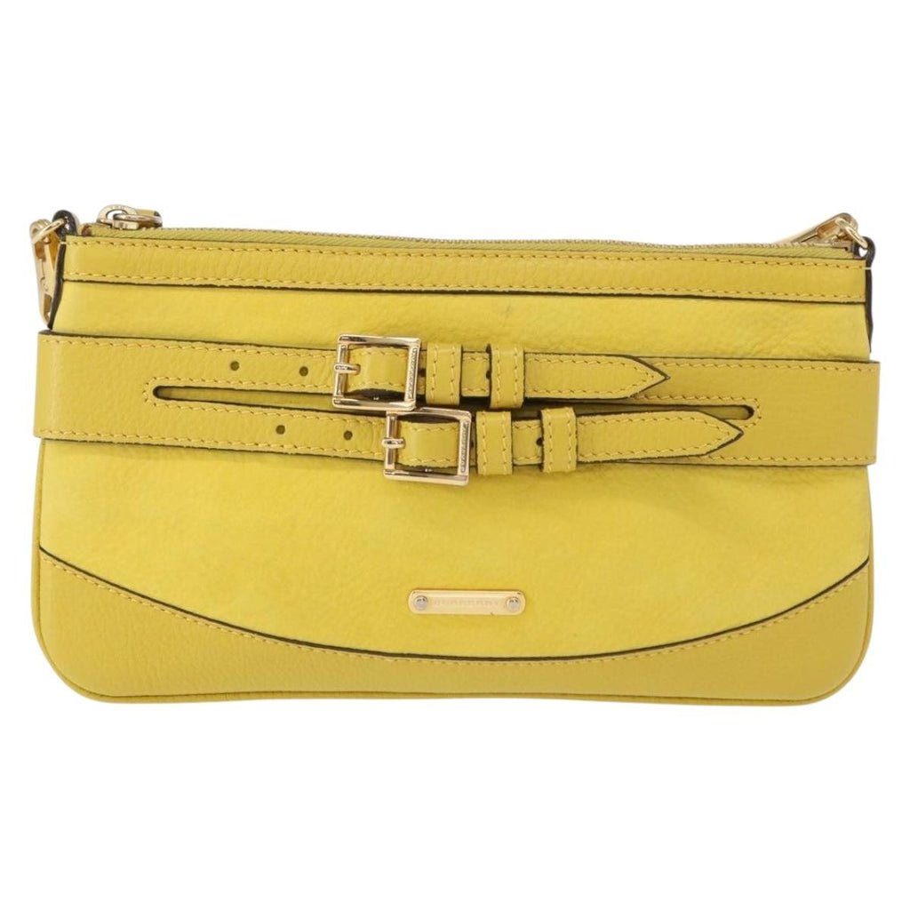 Burberry Vintage Shoulder Bag Leather Yellow Leather Shoulder Bag