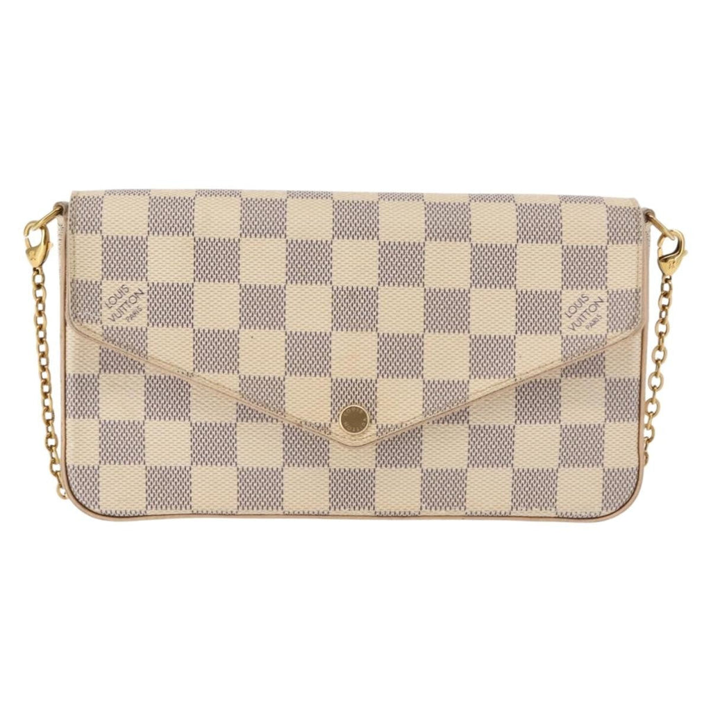 Louis Vuitton Felicie Pochette Damier White Canvas Clutche & Pouche Bag