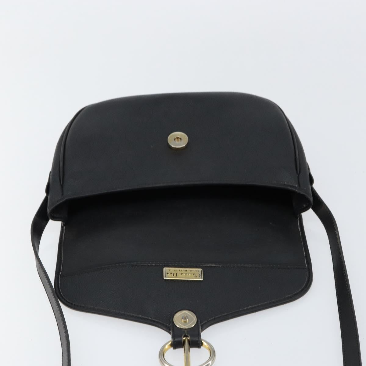 Christian Dior Vintage Honeycomb Flap Crossbody Bag Canvas And Leather Black Canvas Shoulder Bag Bag (Pre-Owned)