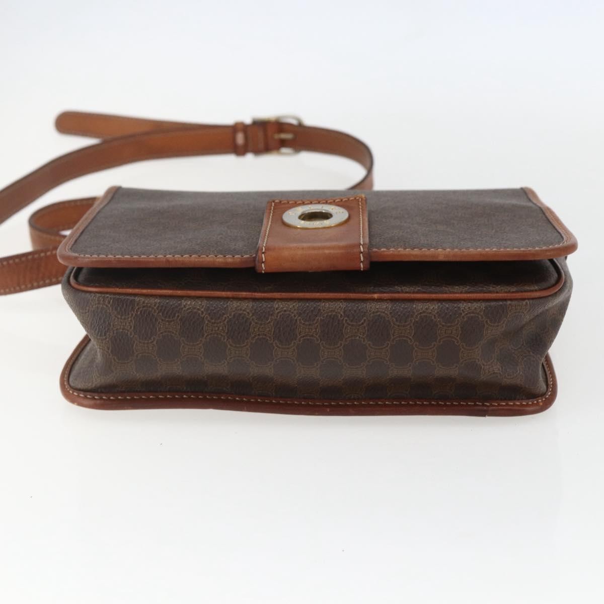 Celine Macadam Shoulder Bag Pvc Leather Brown Pvc Shoulder Bag Bag