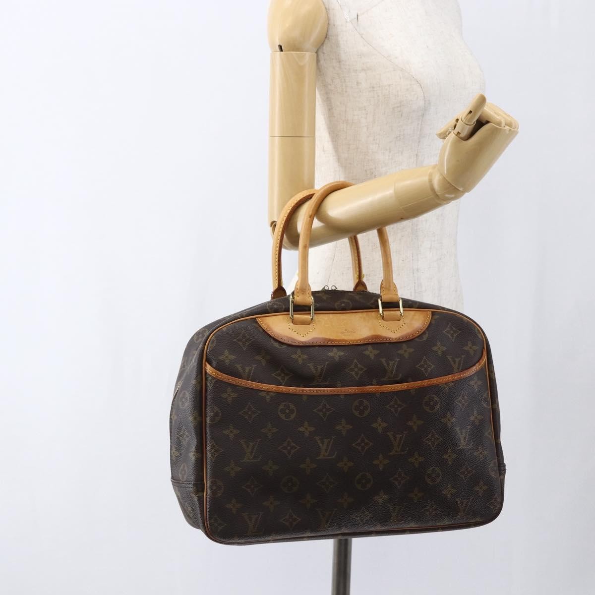 Louis Vuitton Deauville Handbag Monogram Canvas Brown Canvas Handbag
