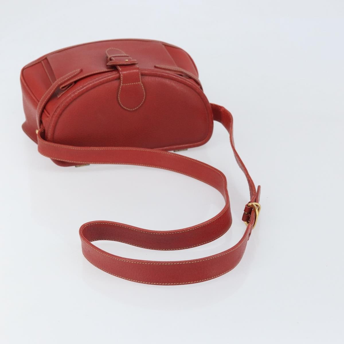 Gucci Vintage Shoulder Bag Leather Red Leather Shoulder Bag Bag (Pre-Owned)