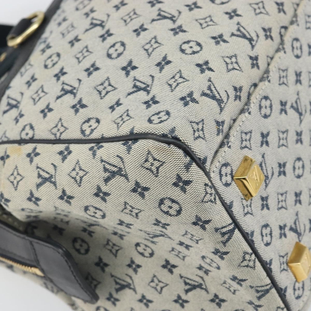 Louis Vuitton Josephine Handbag Mini Lin Blue Canvas Handbag