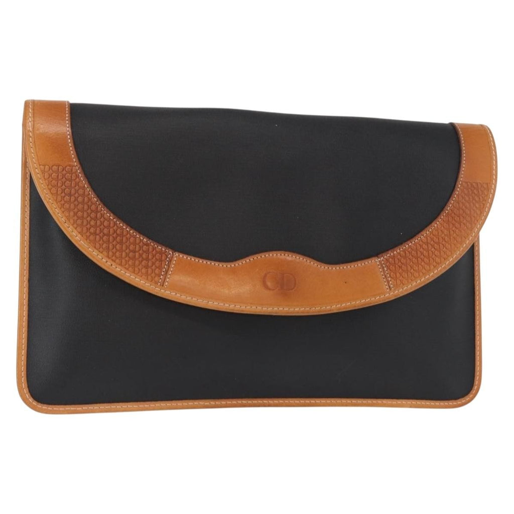 Christian Dior Clutch Bag Leather Black Leather Clutche & Pouche Bag (Pre-Owned)