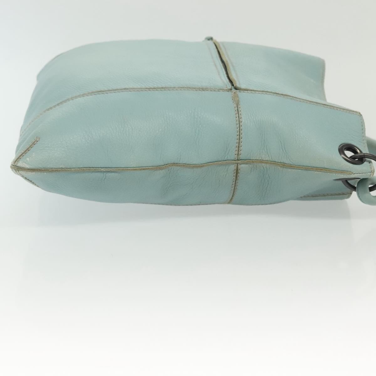 Bottega Veneta Front Zip Hobo Leather Blue Leather Bag