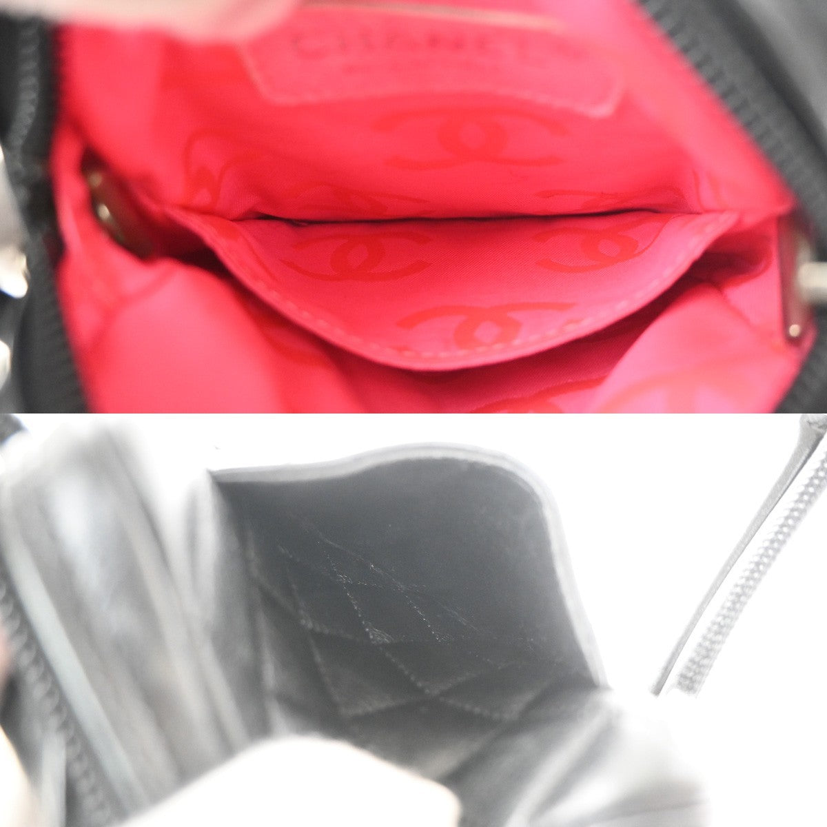 Chanel Cambon Pochette Quilted Leather Black Leather Shoulder Bag Bag