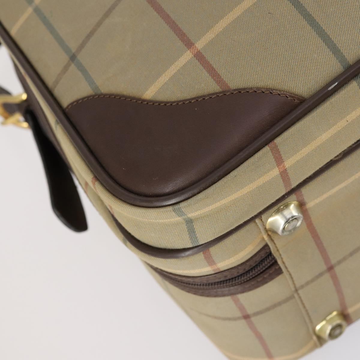 Burberry Nova Check Boston Bag Canvas Beige Canvas Travel Bag