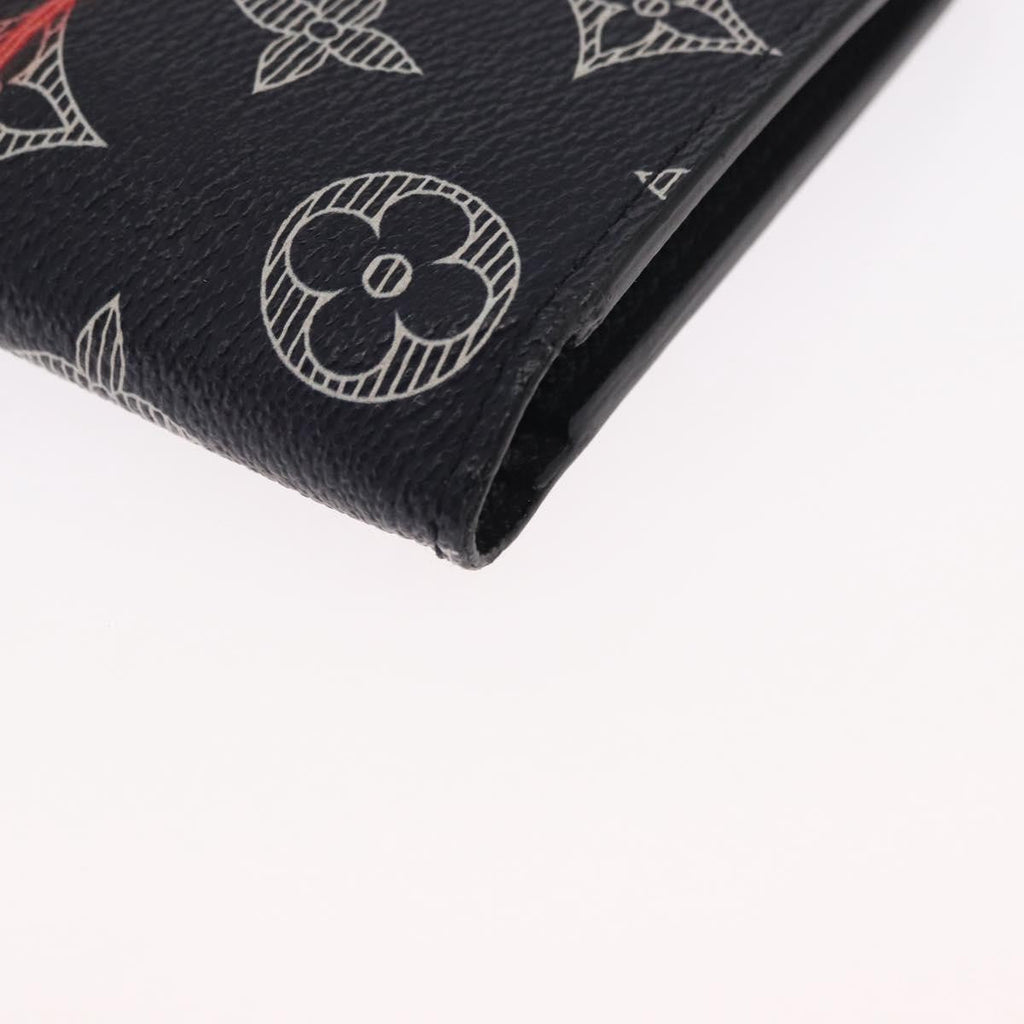Louis Vuitton Brazza Long Bifold Wallet Monogram Comics Navy Canvas Wallets Accessory
