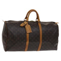 Louis Vuitton Keepall Bag Monogram Canvas Brown Canvas Travel Bag