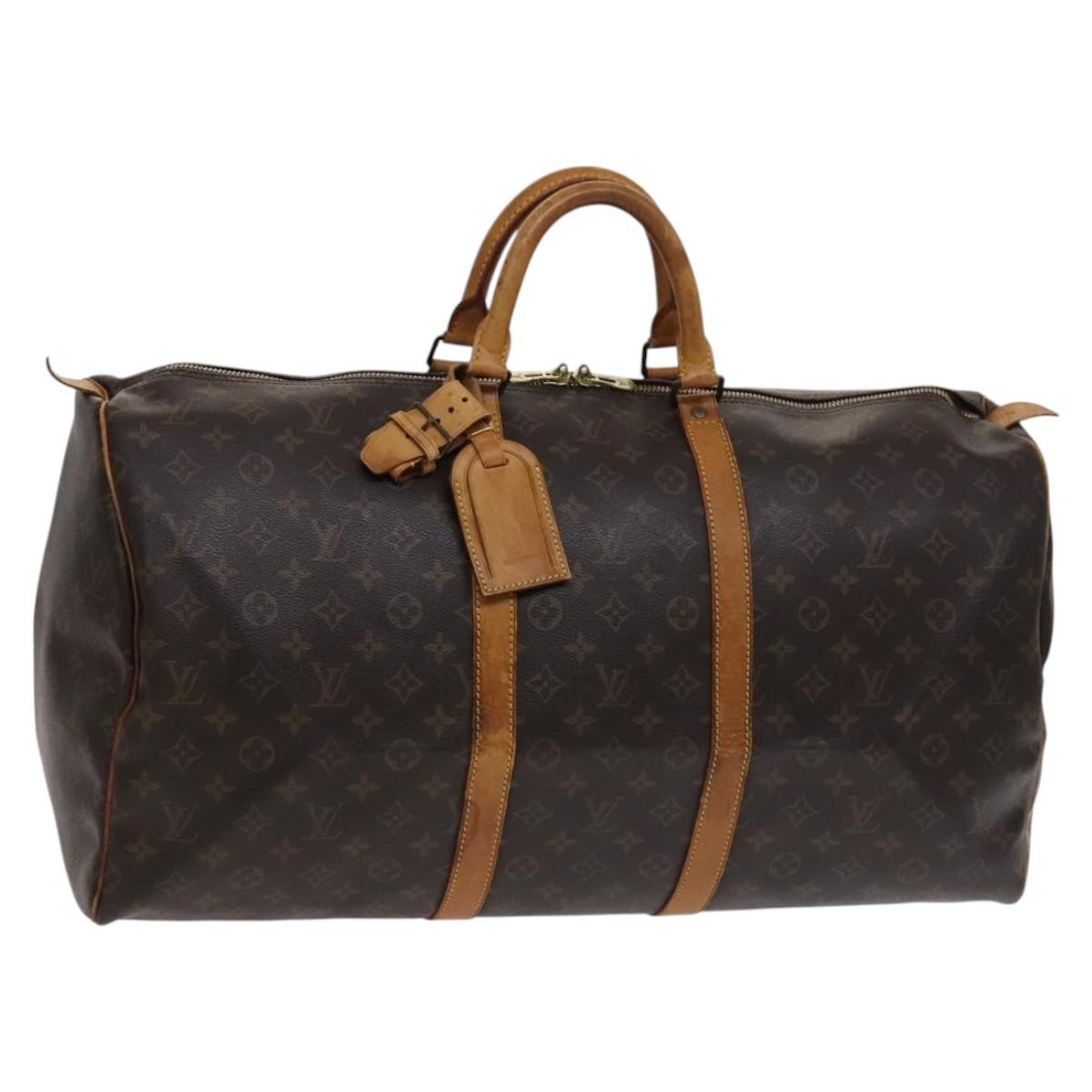 Louis Vuitton Keepall Bag Monogram Canvas Brown Canvas Travel Bag