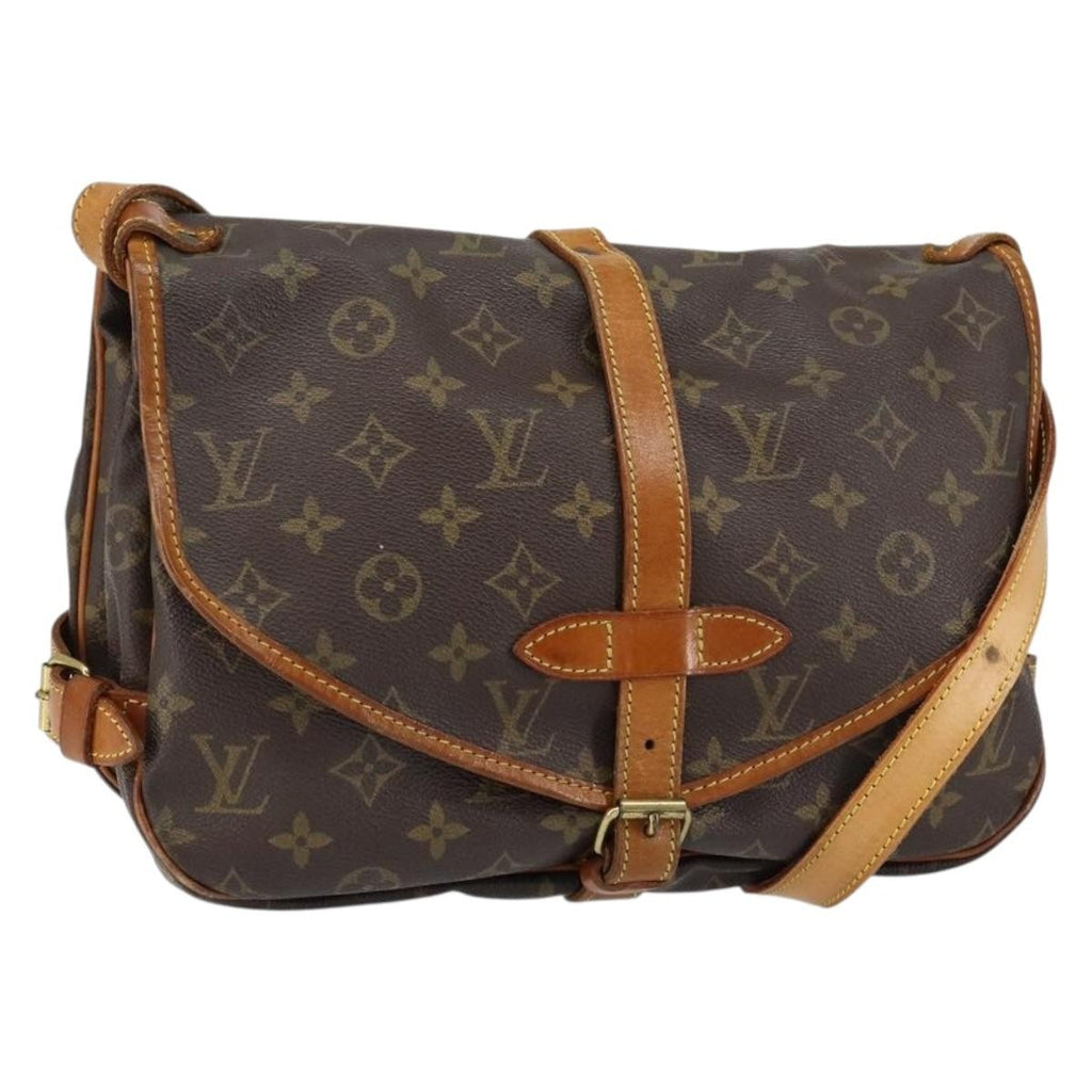 Louis Vuitton Saumur Handbag Monogram Canvas Brown Canvas Shoulder Bag