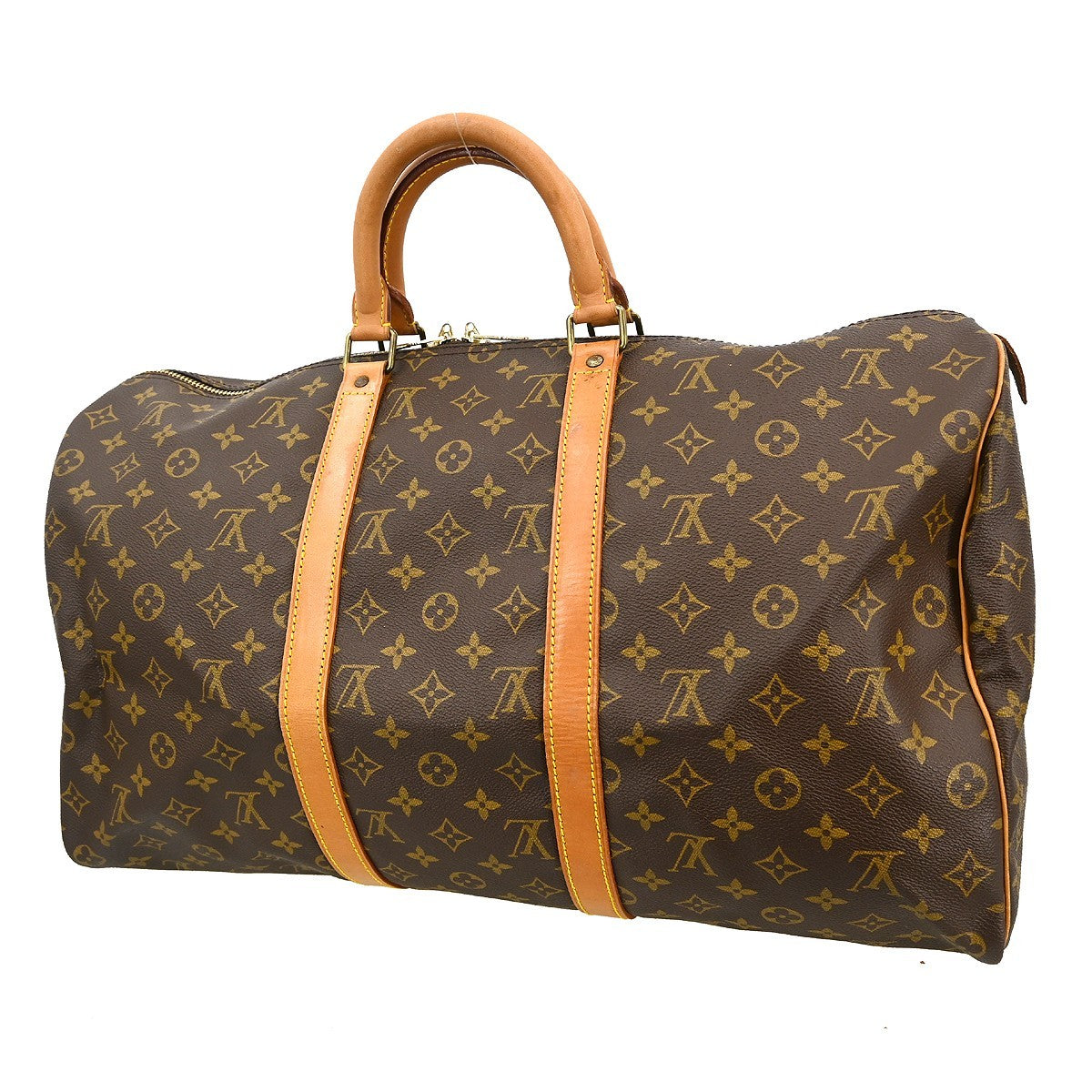 Louis Vuitton Keepall Bag Monogram Canvas Brown Canvas Travel Bag
