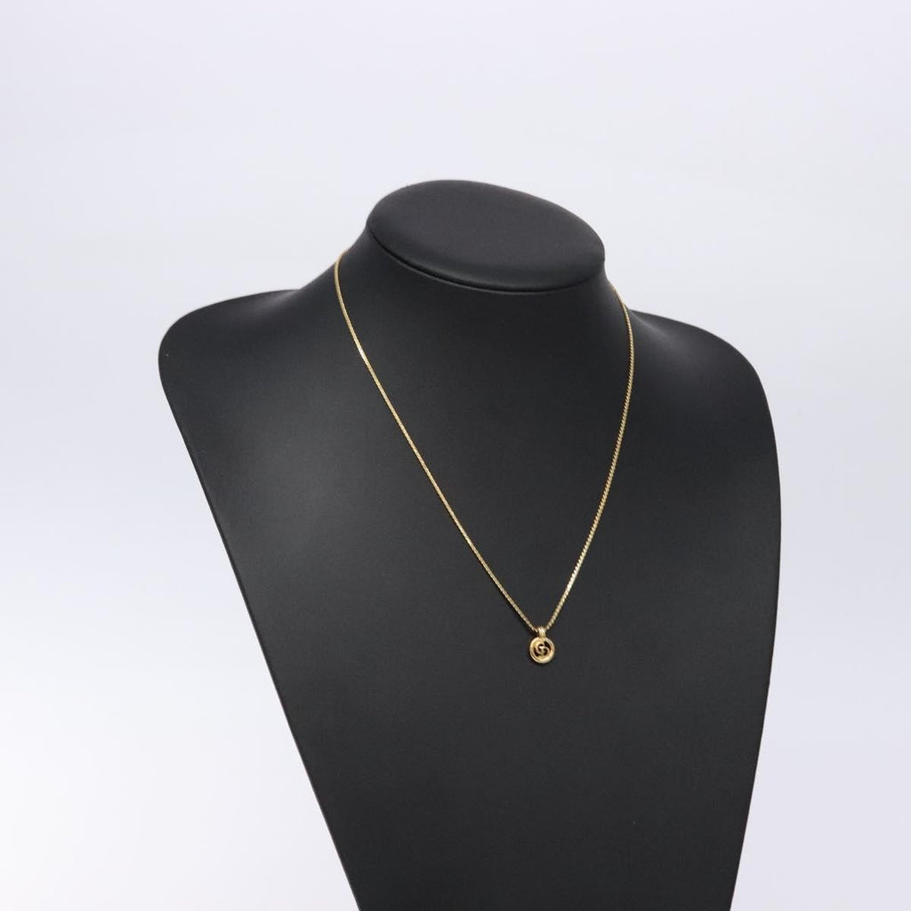 Christian Dior Cd Round Pendant Necklace Metal Gold Metal Jewelry (Pre-Owned)