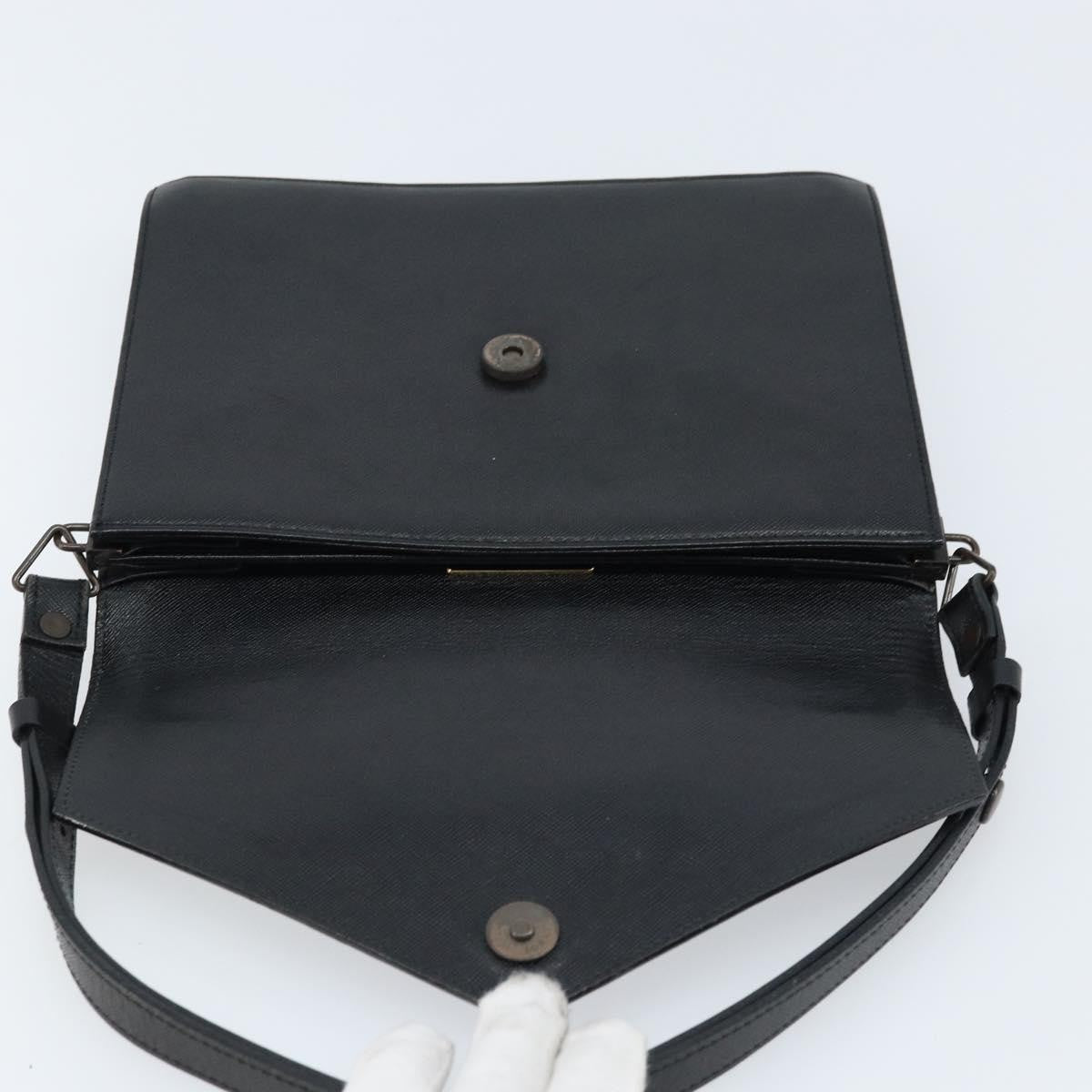 Saint Laurent Vintage Handbag Leather Black Leather Handbag (Pre-Owned)