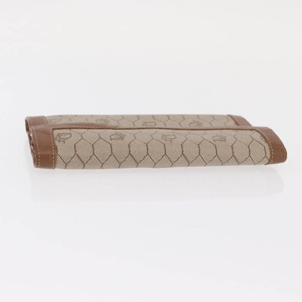 Christian Dior Vintage Honeycomb Flap Wallet Coated Canvas Beige Canvas Wallets Accessory (Pre-Owned)