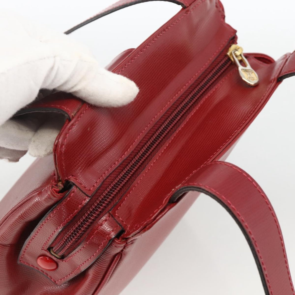 Celine Circle Logo Leather Burgundy Leather Tote Bag Bag