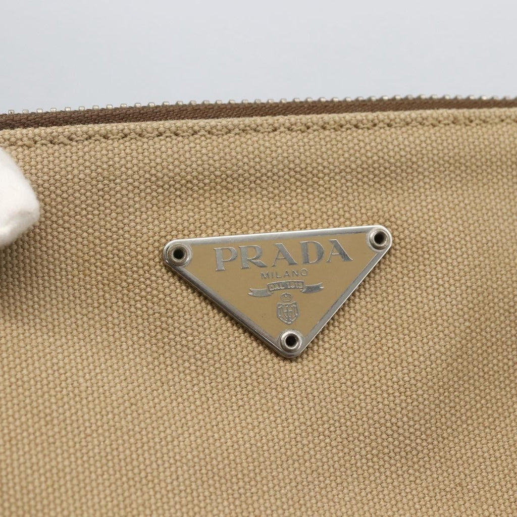 Prada Vintage Handbag Canvas Beige Canvas Handbag