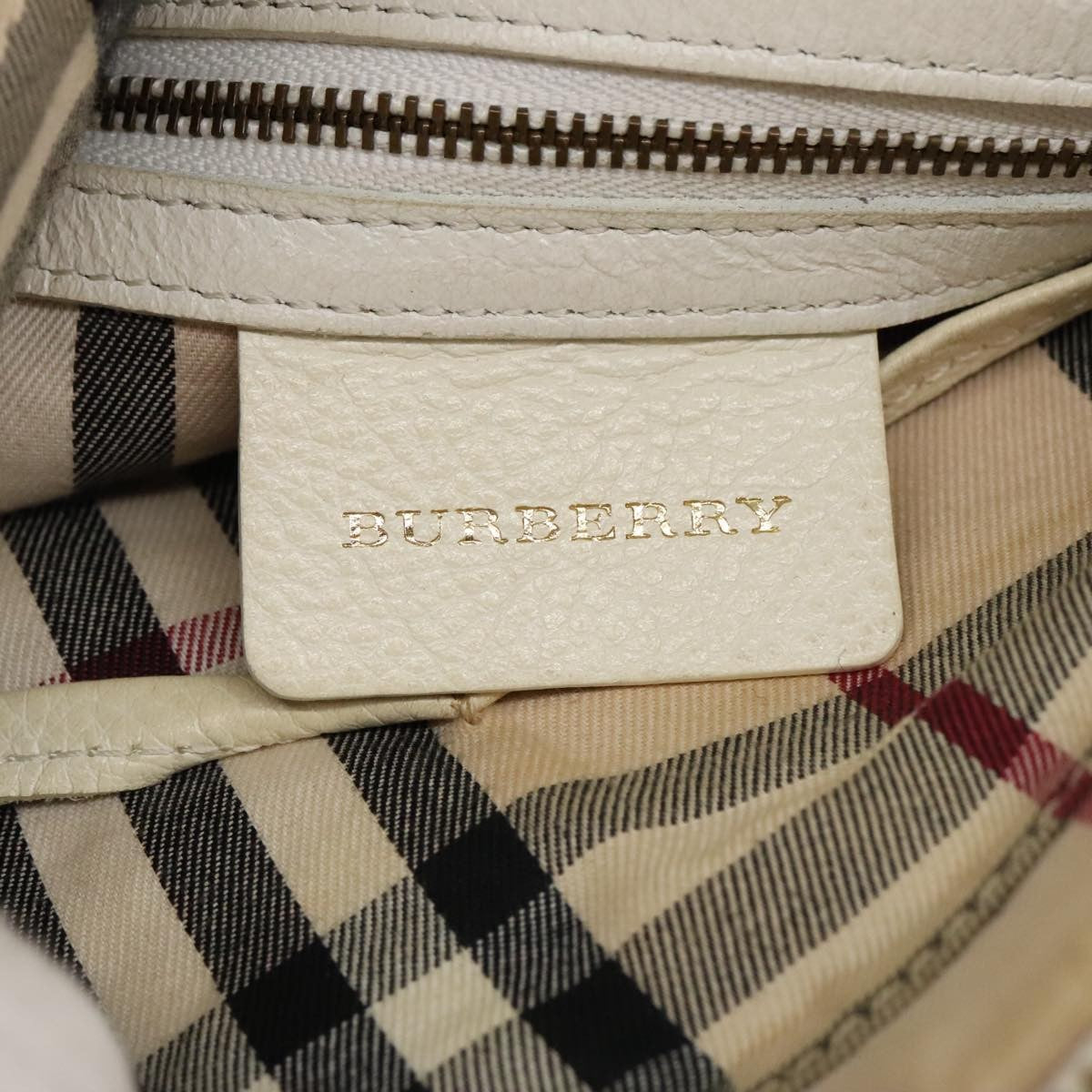 Burberry Vintage Shoulder Bag Leather White Leather Shoulder Bag