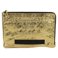 Chanel Feminine Pouch Crinkled Leather Gold Leather Clutche & Pouche Bag