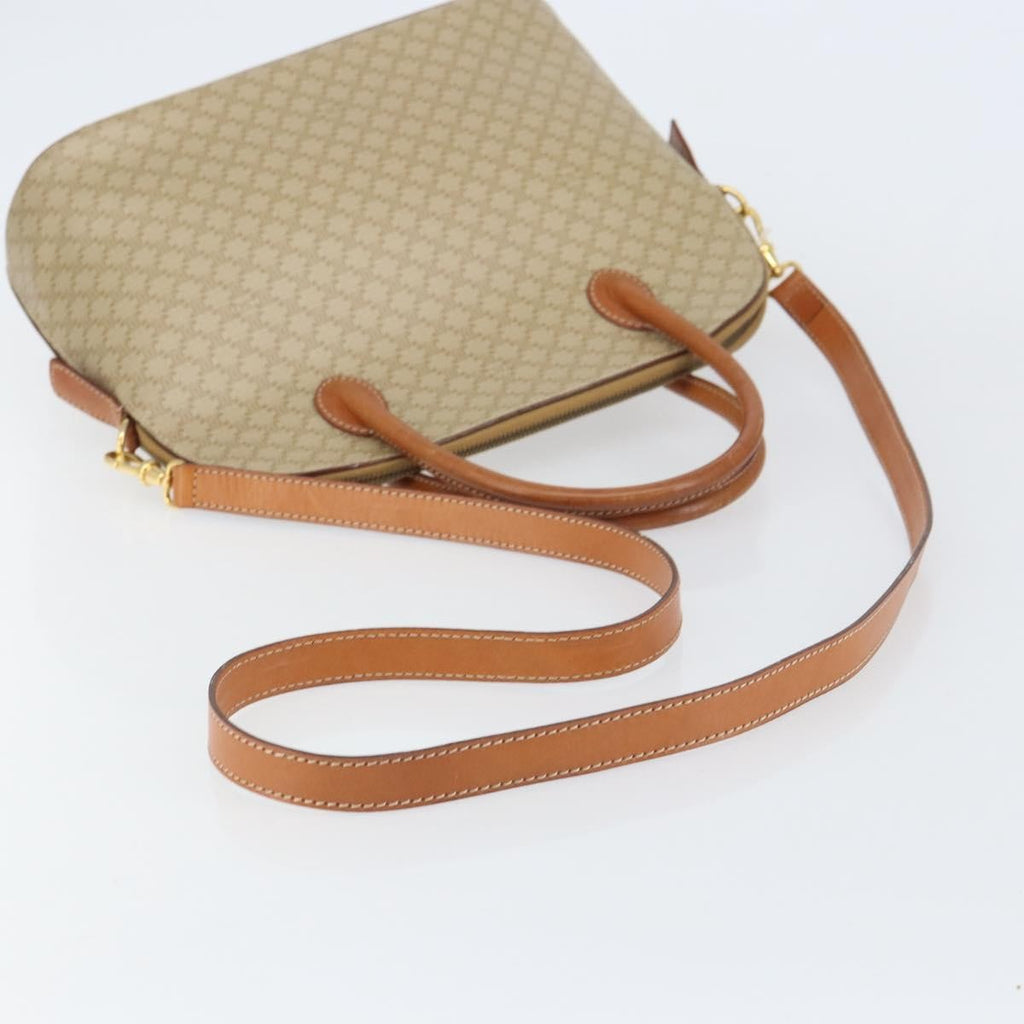 Celine Vintage Macadam Handbag Canvas And Leather Beige Canvas Handbag