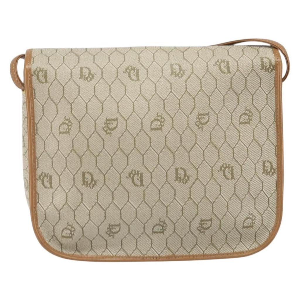 Christian Dior Vintage Honeycomb Shoulder Bag Canvas Beige Pvc,Canvas Shoulder Bag Bag (Pre-Owned)