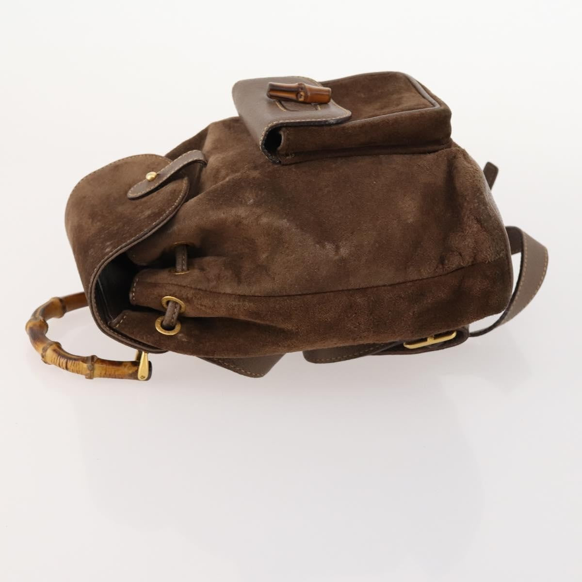 Gucci Gucci Bamboo Backpack Daim Brown Suede Backpack Bag (Pre-Owned)