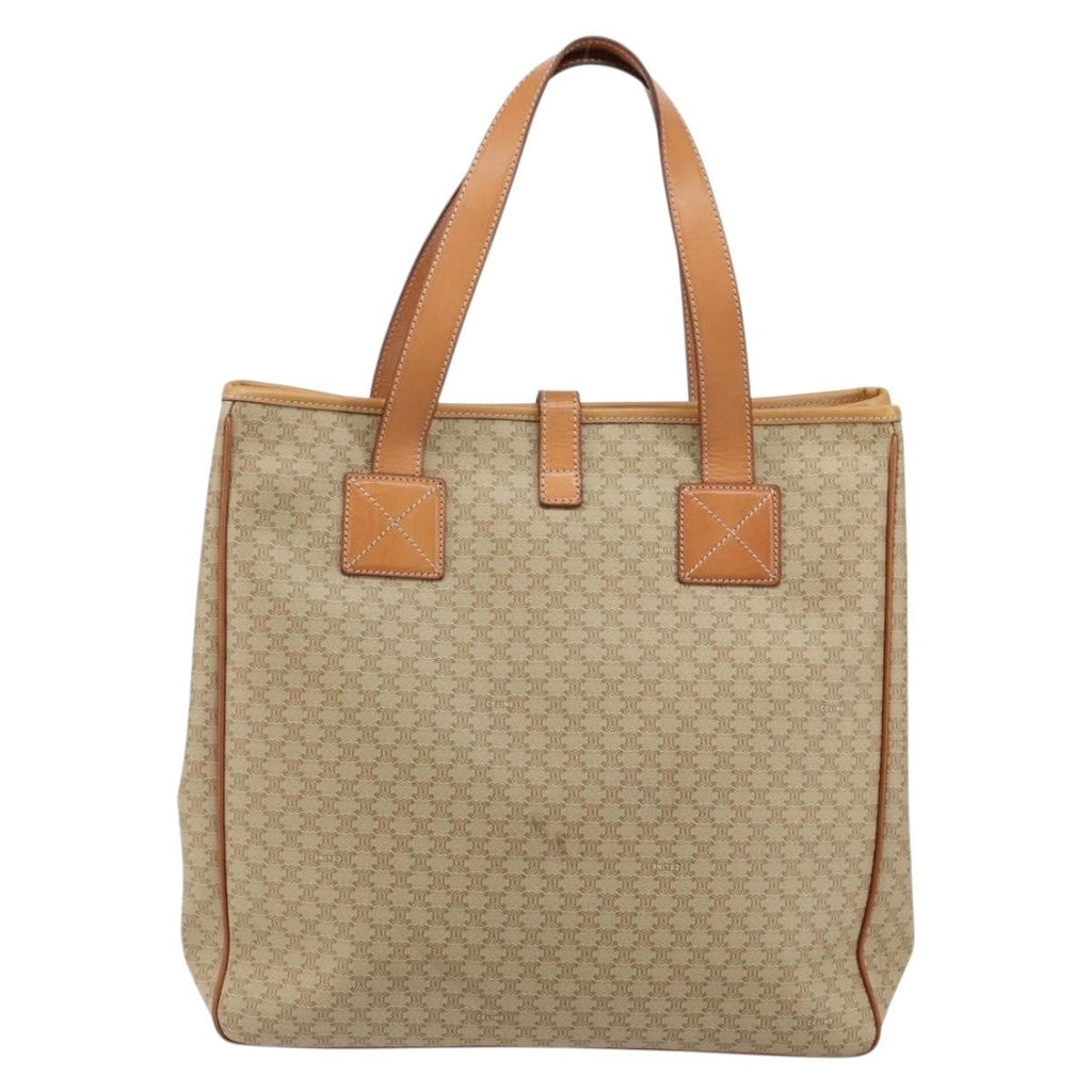 Celine Macadam Shoulder Bag Pvc Leather Beige Canvas Shoulder Bag Bag