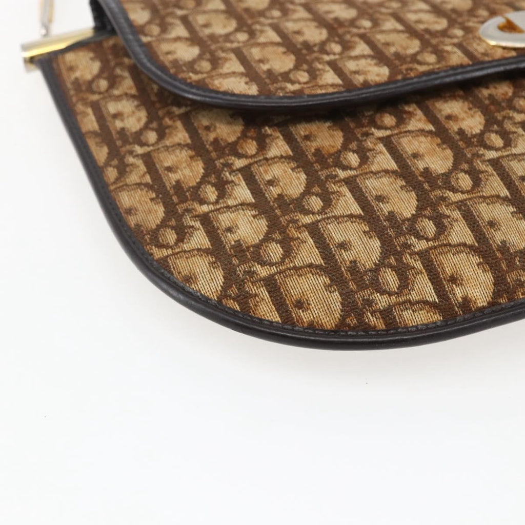 Christian Dior Vintage Trotter Shoulder Bag Canvas Brown Canvas Shoulder Bag Bag (Pre-Owned)
