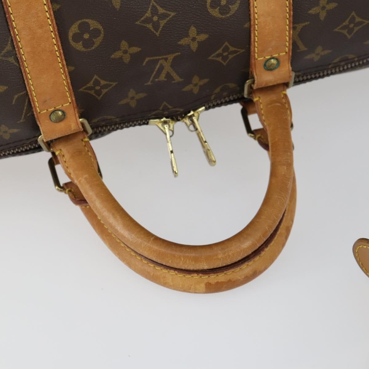 Louis Vuitton Keepall Bandouliere Bag Monogram Canvas Brown Canvas Travel Bag