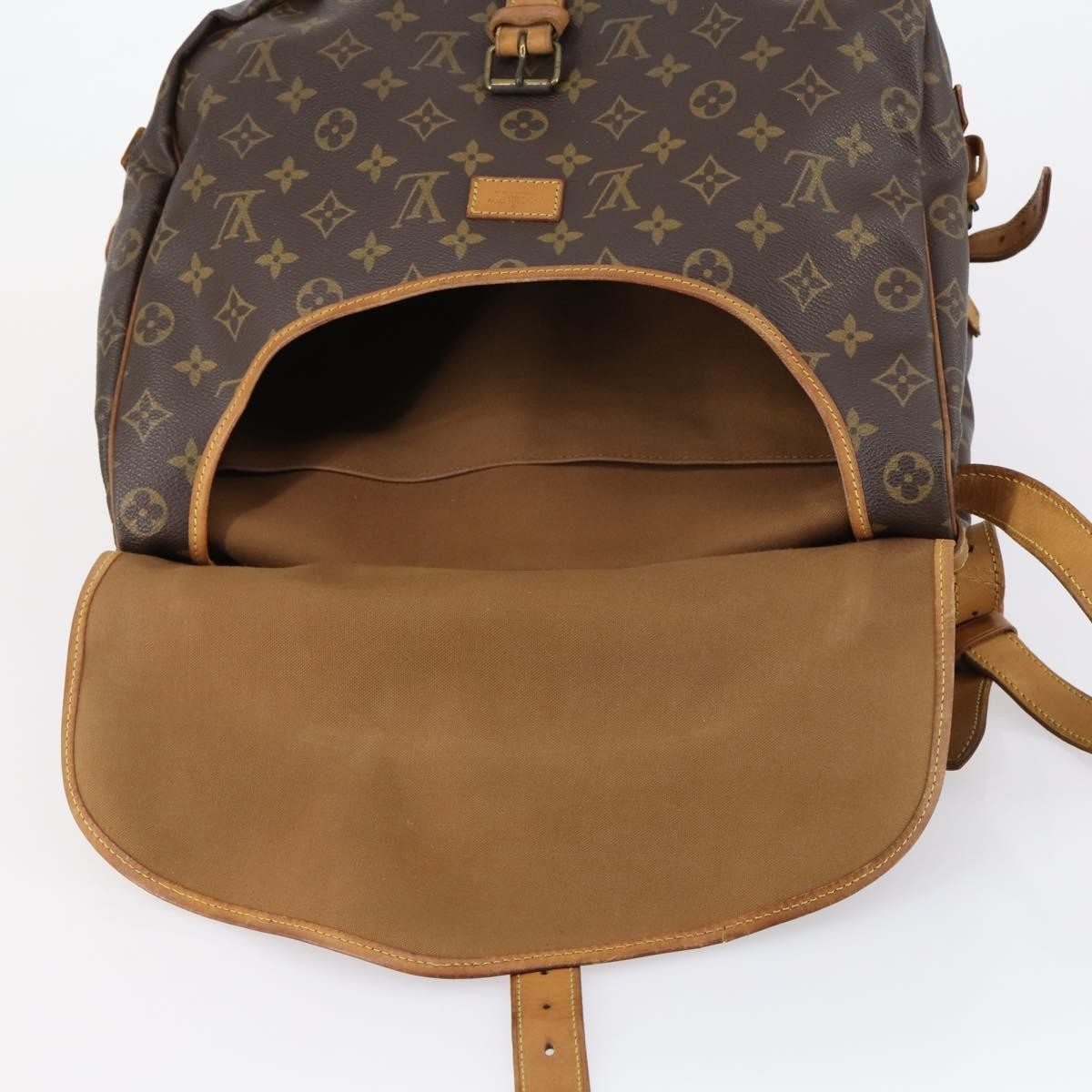Louis Vuitton Saumur Handbag Monogram Canvas Brown Canvas Shoulder Bag