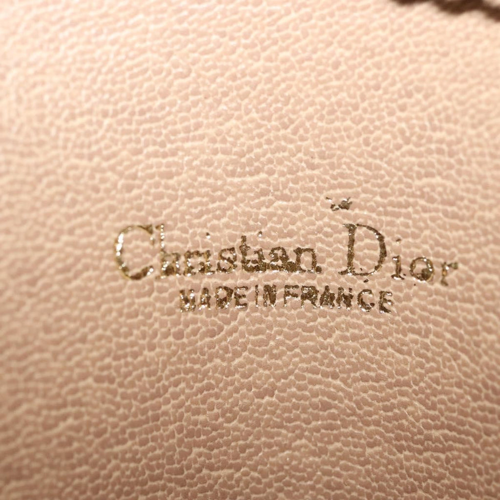 Christian Dior Vintage Honeycomb Chain Canvas Beige Canvas Bag (Pre-Owned)