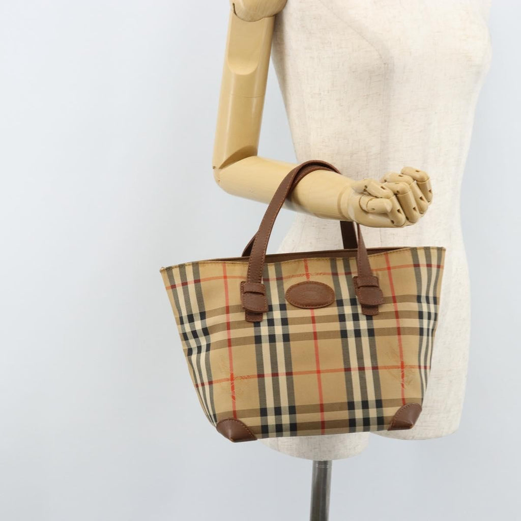 Burberry Nova Check Tote Canvas Check Pattern Beige Canvas Tote Bag