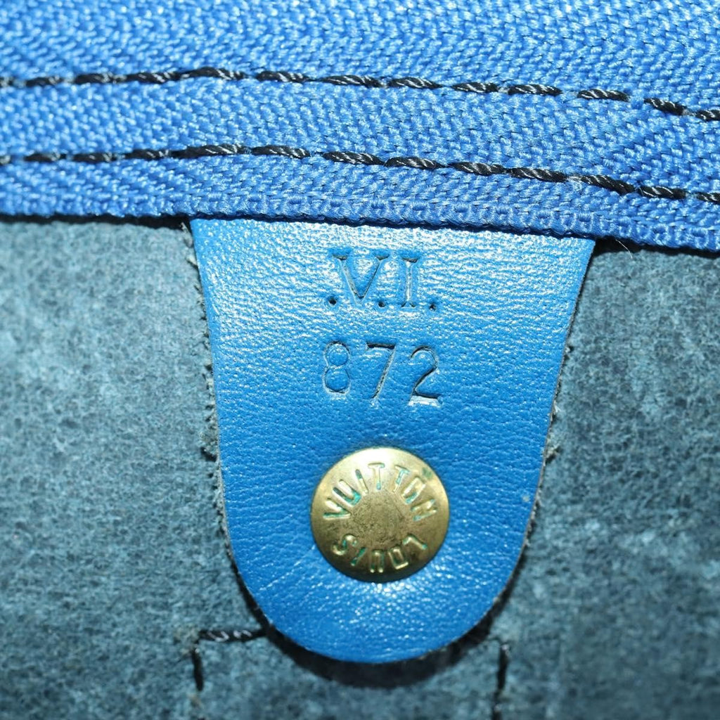Louis Vuitton Keepall Bag Epi Leather Blue Leather Travel Bag