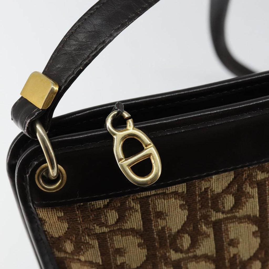 Christian Dior Vintage Trotter Shoulder Bag Canvas Brown Canvas Bag (Pre-Owned)