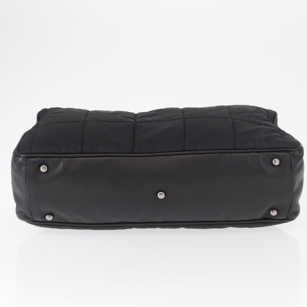 Chanel Square Stitch Boston Bag Quilted Nylon Black Nylon Travel Bag Bag