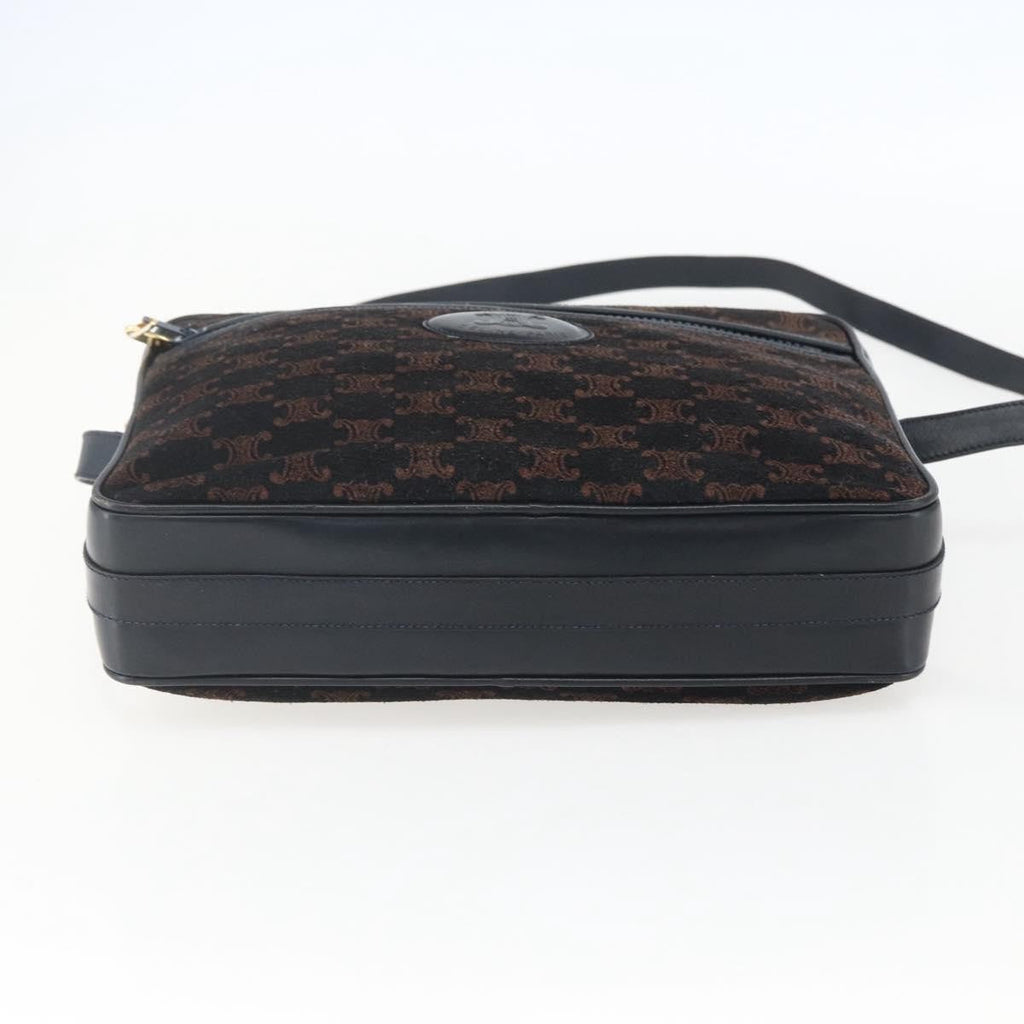 Celine C Macadam Shoulder Bag Suede Navy Suede Shoulder Bag Bag
