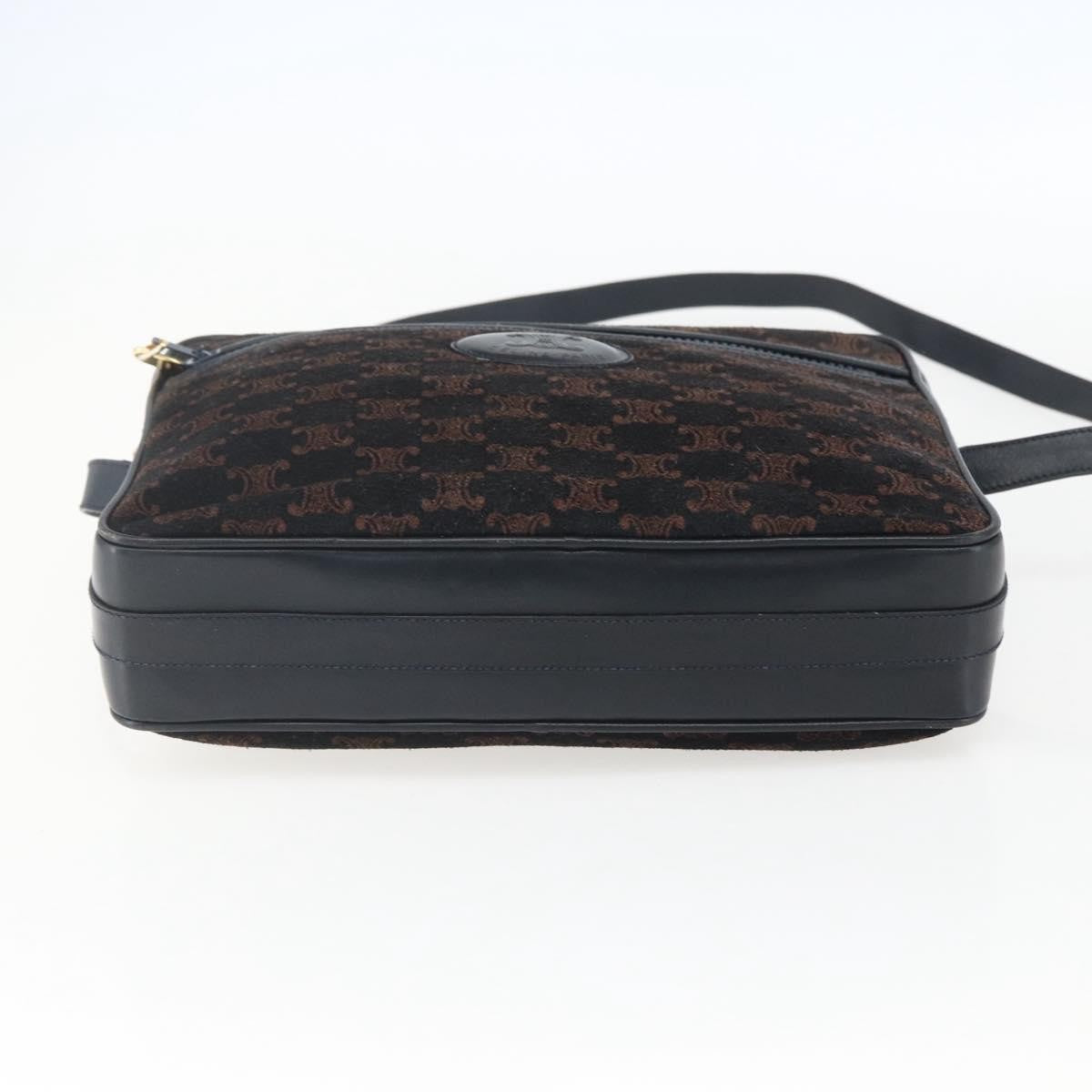 Celine C Macadam Shoulder Bag Suede Navy Suede Shoulder Bag Bag