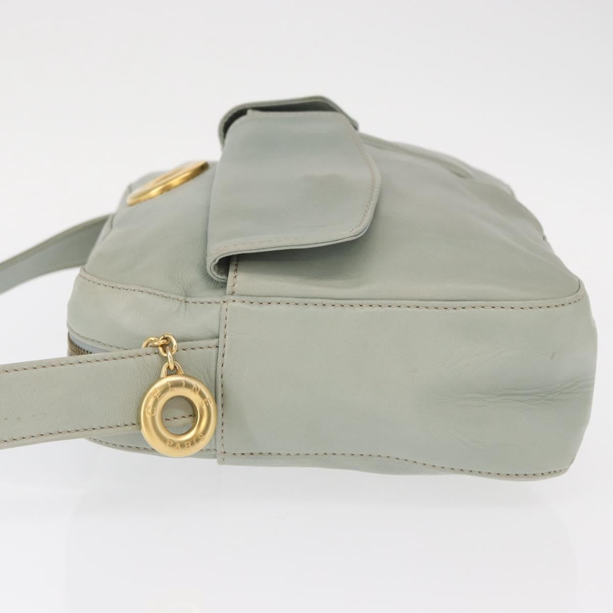 Celine Circle Logo Leather Green Leather Shoulder Bag Bag
