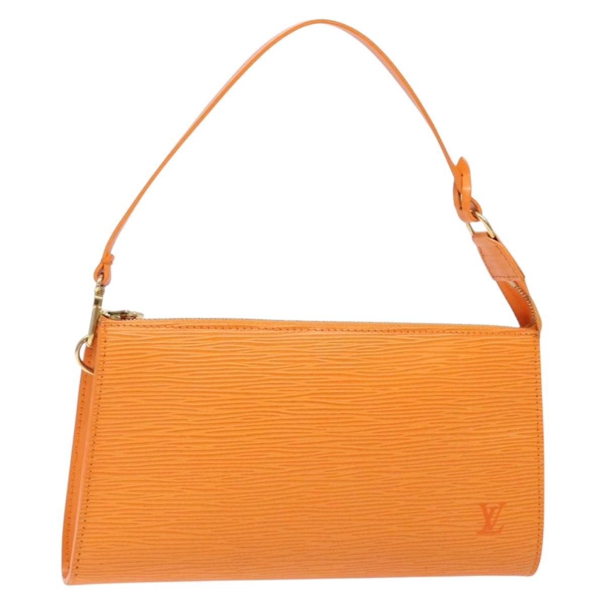 Louis Vuitton Pochette Accessoires Epi Leather Orange Leather Clutche & Pouche Bag