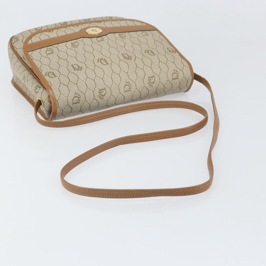 Christian Dior Vintage Honeycomb Shoulder Bag Canvas Beige Pvc,Canvas Shoulder Bag Bag (Pre-Owned)