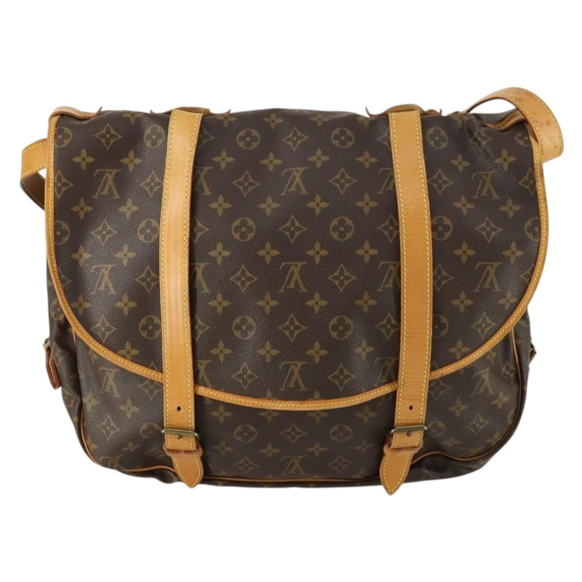Louis Vuitton Saumur Handbag Monogram Canvas Brown Canvas Shoulder Bag