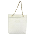 Chanel Vintage Shopper Tote Quilted Leather White Leather Tote Bag Bag