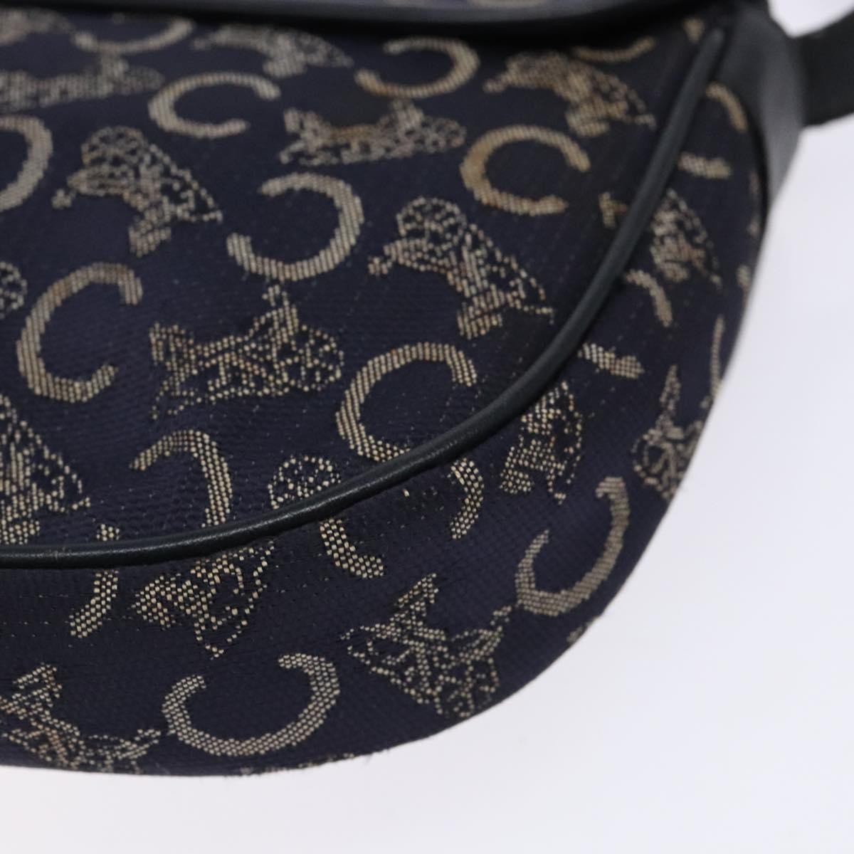 Celine C Sulky Shoulder Bag Canvas And Leather Navy Canvas Shoulder Bag Bag