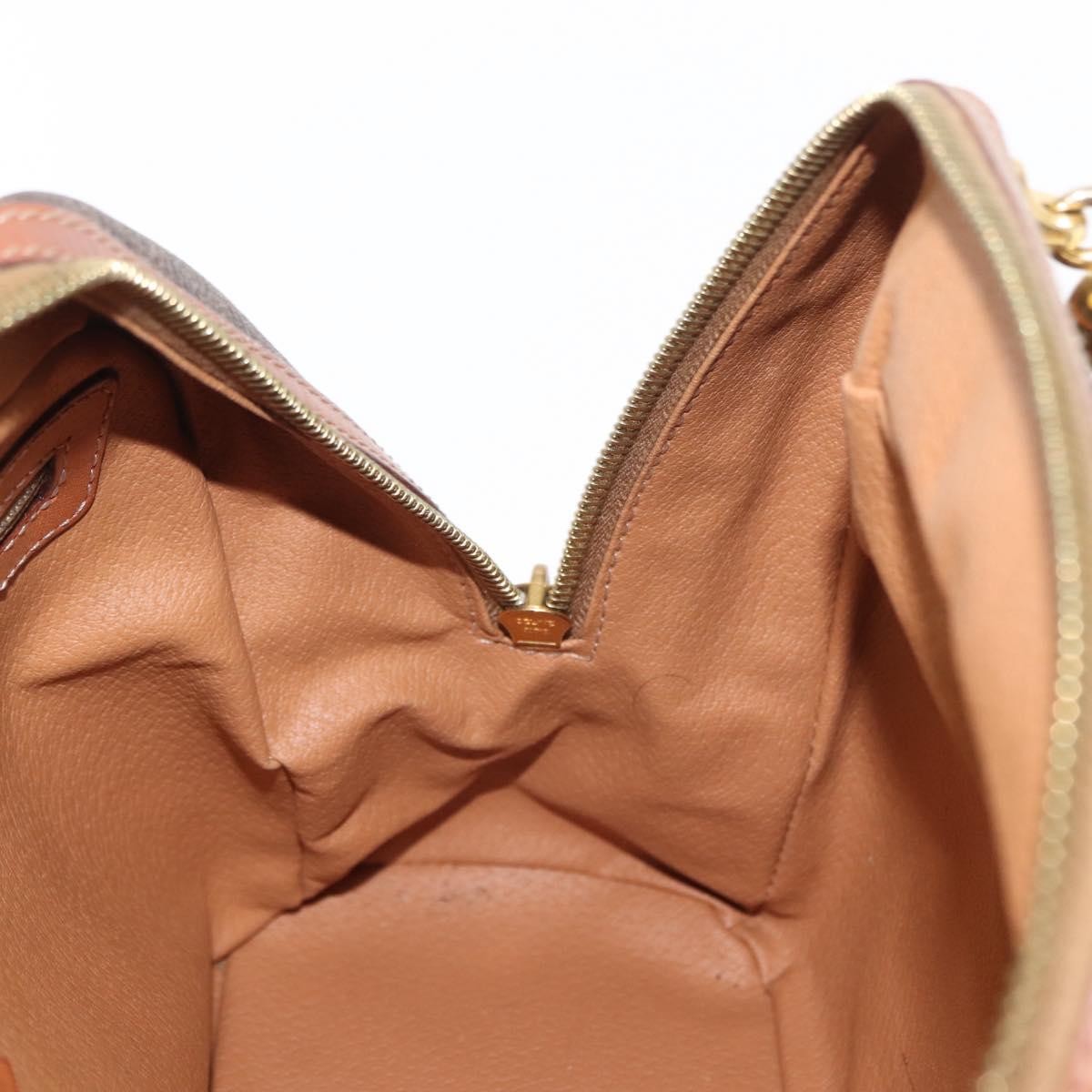 Celine Vintage Macadam Handbag Canvas And Leather Brown Canvas Handbag