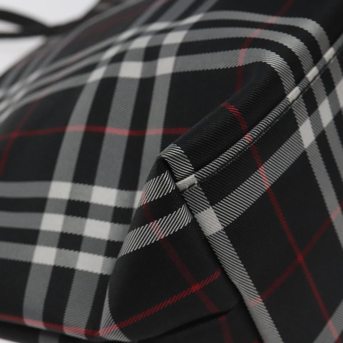 Burberry Nova Check Tote Nylon Black Nylon Handbag